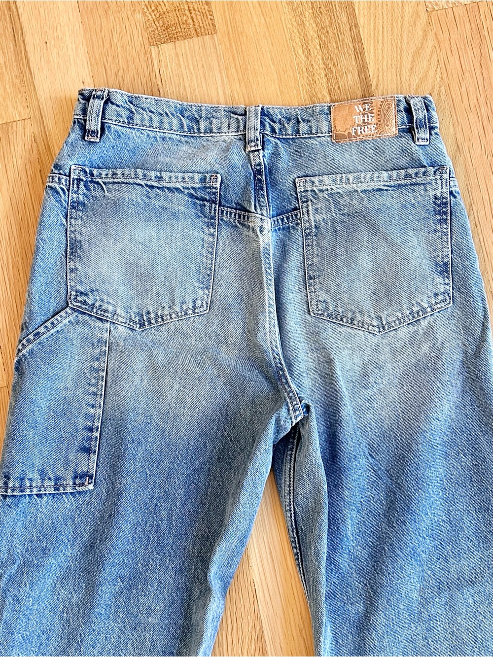 We The Free Light Blue Tinsley Baggy High-Rise Straight Leg Jeans No Stretch 30